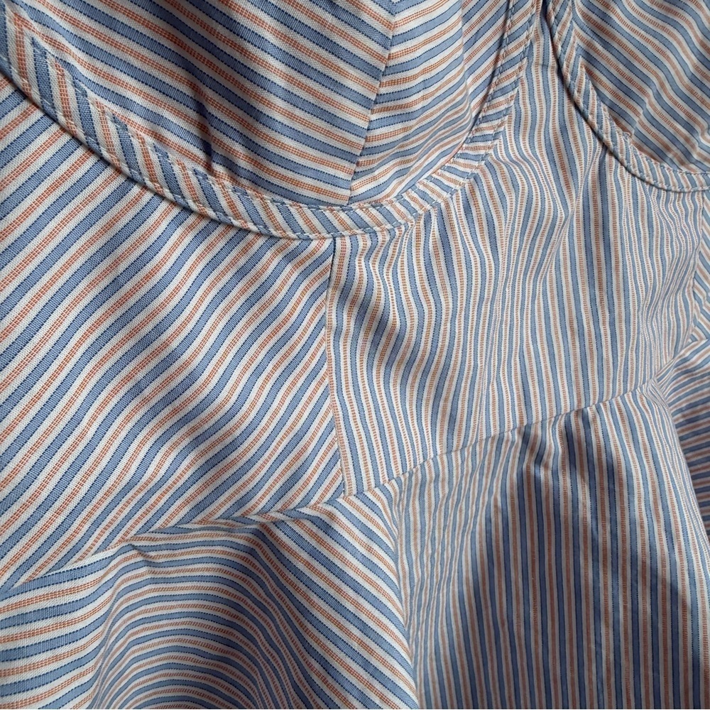 Zara Blue Navy White Burnt Red Peplum Cami Women’s Striped Top NWT XL 2924/182 - Picture 11 of 13